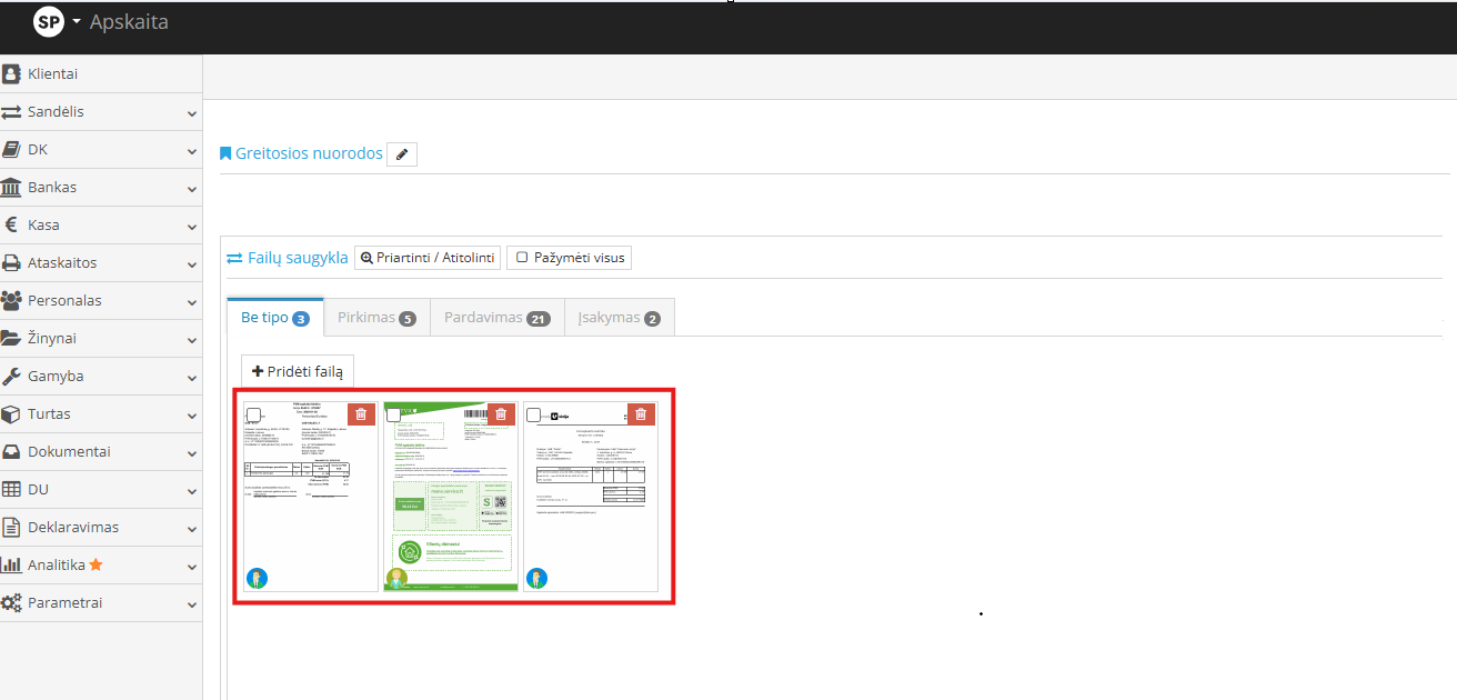 Storage of sent documents on the Site.pro dashboard